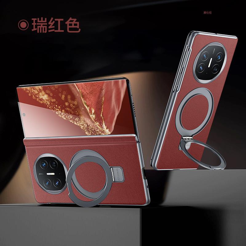 Applicable to Huawei matex6 mobile phone case flip fulcrum bracket magnetic plating X6 Napa pattern business men's leather case