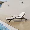 Day and Night - Day and Night Lounger with Cushion and Brown Synthetic Rattan Wheels