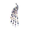 Elegant Rhinestone Peacock Brooches for Women Large Crystal Long Thread Tassel Brooch Pins Accessories Jewelry High Quality