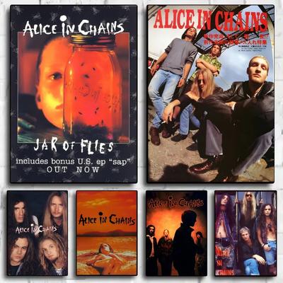 Muzică Retro Alice In Chains Poster Artă HD lipicios de perete impermeabil pentru casă living dormitor bar decorațiune estetică