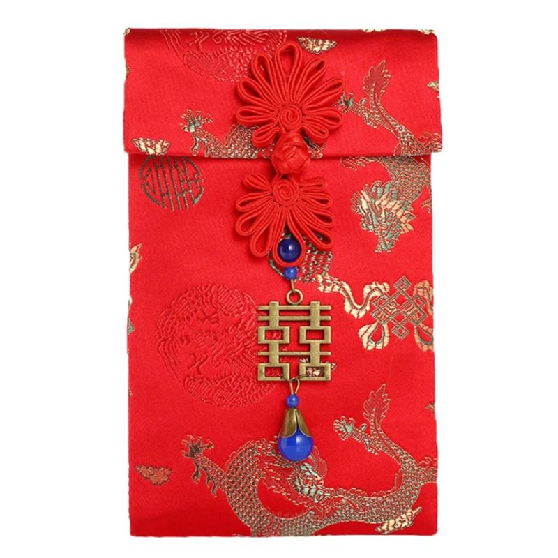 

Китайский узел вышивка красный конверт помолвка подарок свадьба весенний праздник наилучшие пожелания китайская свадьба новый год красные пакеты синий