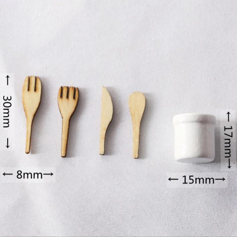1Set 1/12 Dollhouse Simulation Miniature Spatula Spoon Set Doll Home Kitchen Utensils Decor Dolls House Pretend Play Toys
