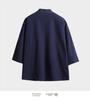 Men's Chinese-Style Trench Coat with Tie-Waist, Cape Design, Seven-Sleeve Dao Robe, and Embroidered Hanfu Details.