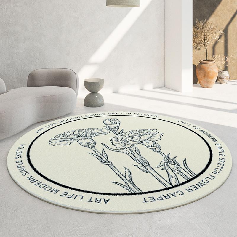 Soft Round Imitation Cashmere Carpets Modern Decoration Living Room Sofas Rugs Simple Home Bedroom Carpet Large Area Lounge Rug