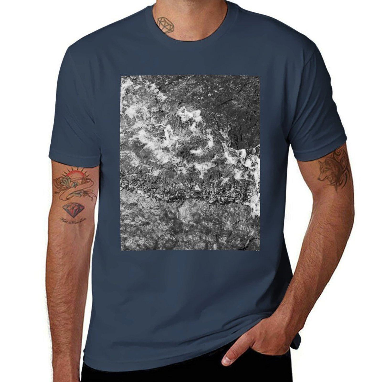 Waves Texture Black and White II TShirt Fashion Letter Print TShirt S