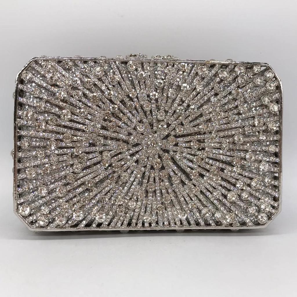 Silber/Weiß Strass Abendtaschen Diamant Hochzeit Brauttaschen Damen Handy Kette Kristall Handtaschen Neuankunft Taschen