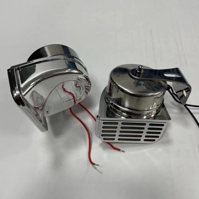 Standard Vehicle Horn Set 12V 24V High Low Tone Loud 120dB Stainless Steel Long Lasting