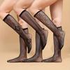 3 Pair Net Stockings Spring Summer Chic Trendy Mid-Calf Hosiery Airy Comfy Black Mesh Socks Fashion Legwear