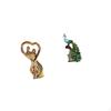 Couple Figurine Lovers Sculpture Gift for Anniversary Family Male Peacock Statue Animal Collection