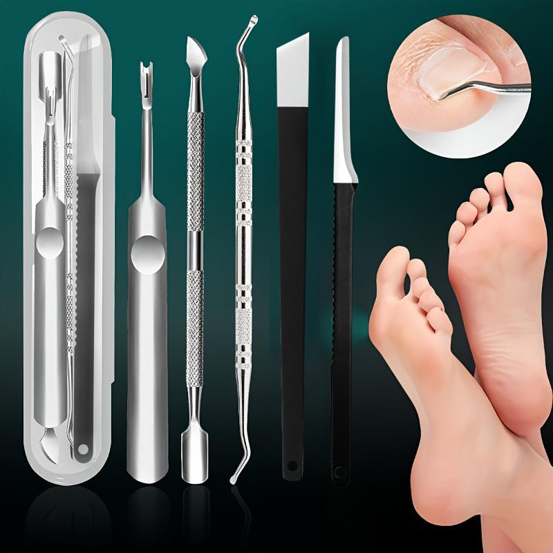 3/10Pcs Stainless Steel 7 Piece Pedicure Manicure Tool Kit Non Slip Handle Storage Case For Home Salon Nail Care
