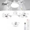 Foldable Blade Ceiling Fan 3/4/5 with Light & Remote Control, 2-in-1 Silent LED Drone Bedroom Blades, 3-Speed Dimmable E27 Socket for Kitchen