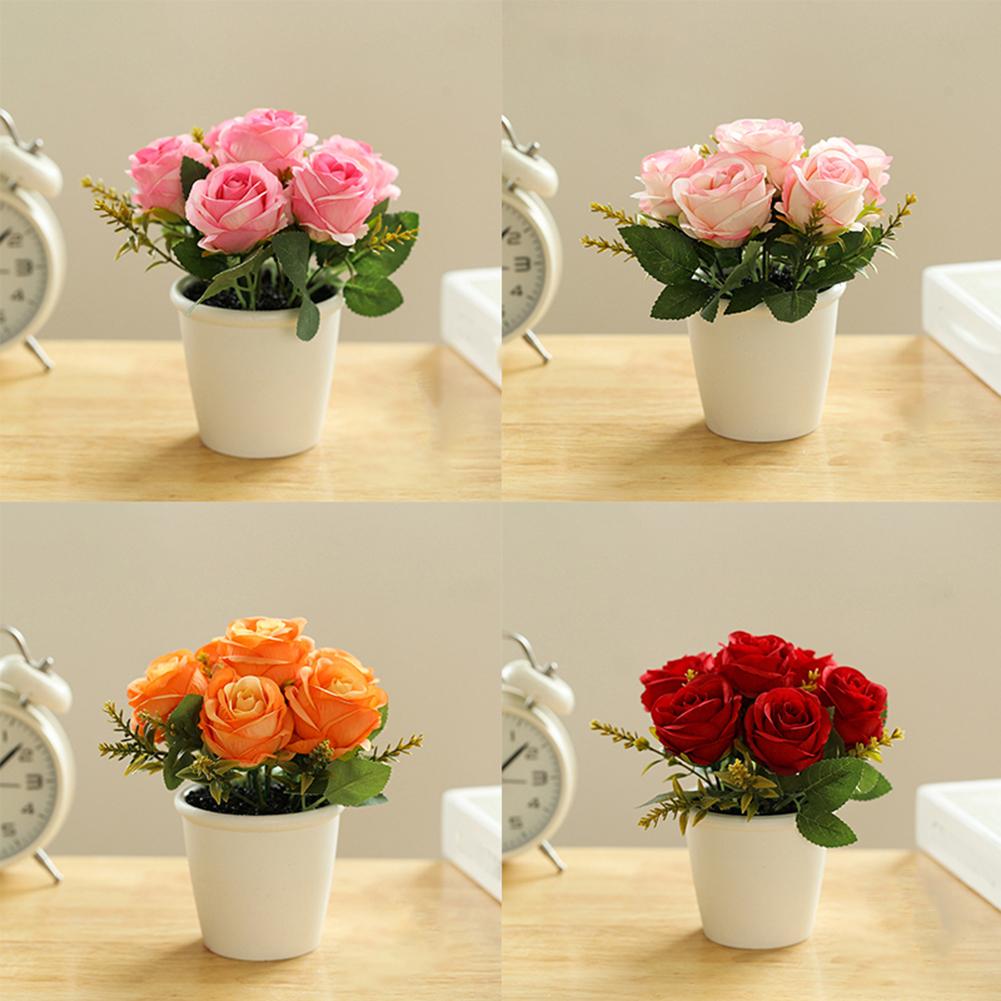 Exquisite Rose Flower Freshing House Plant Natural Potted