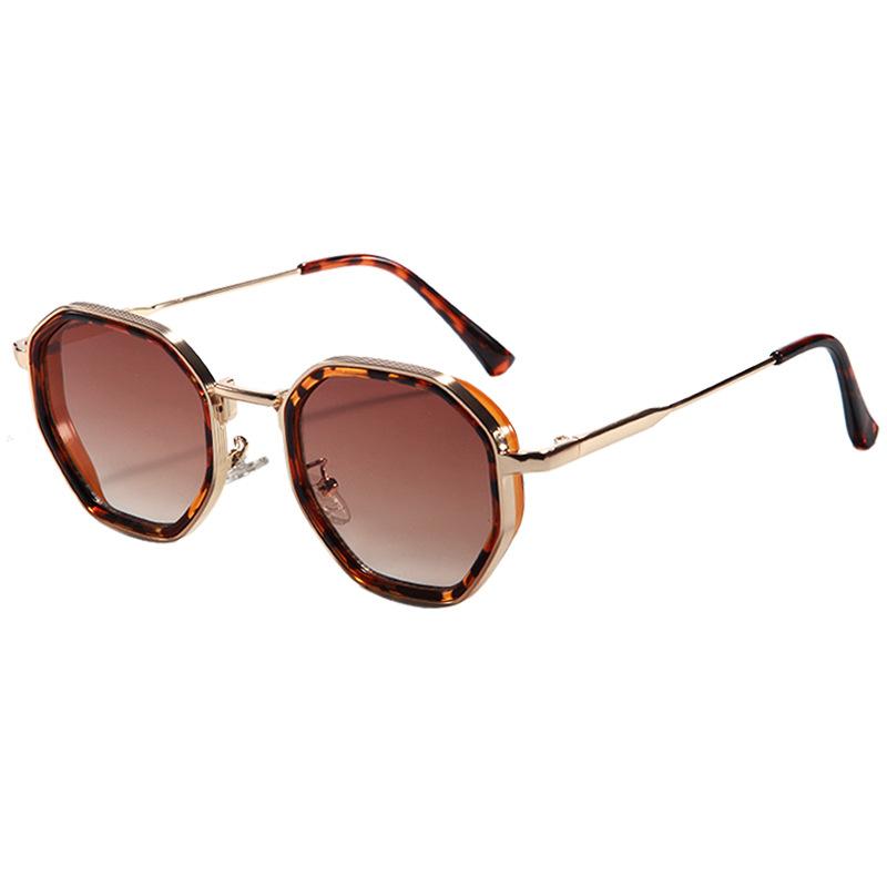 New Steampunk Sunglasses Men's Metal Polygon Large Frame Trendy Sunglasses Men's M5242