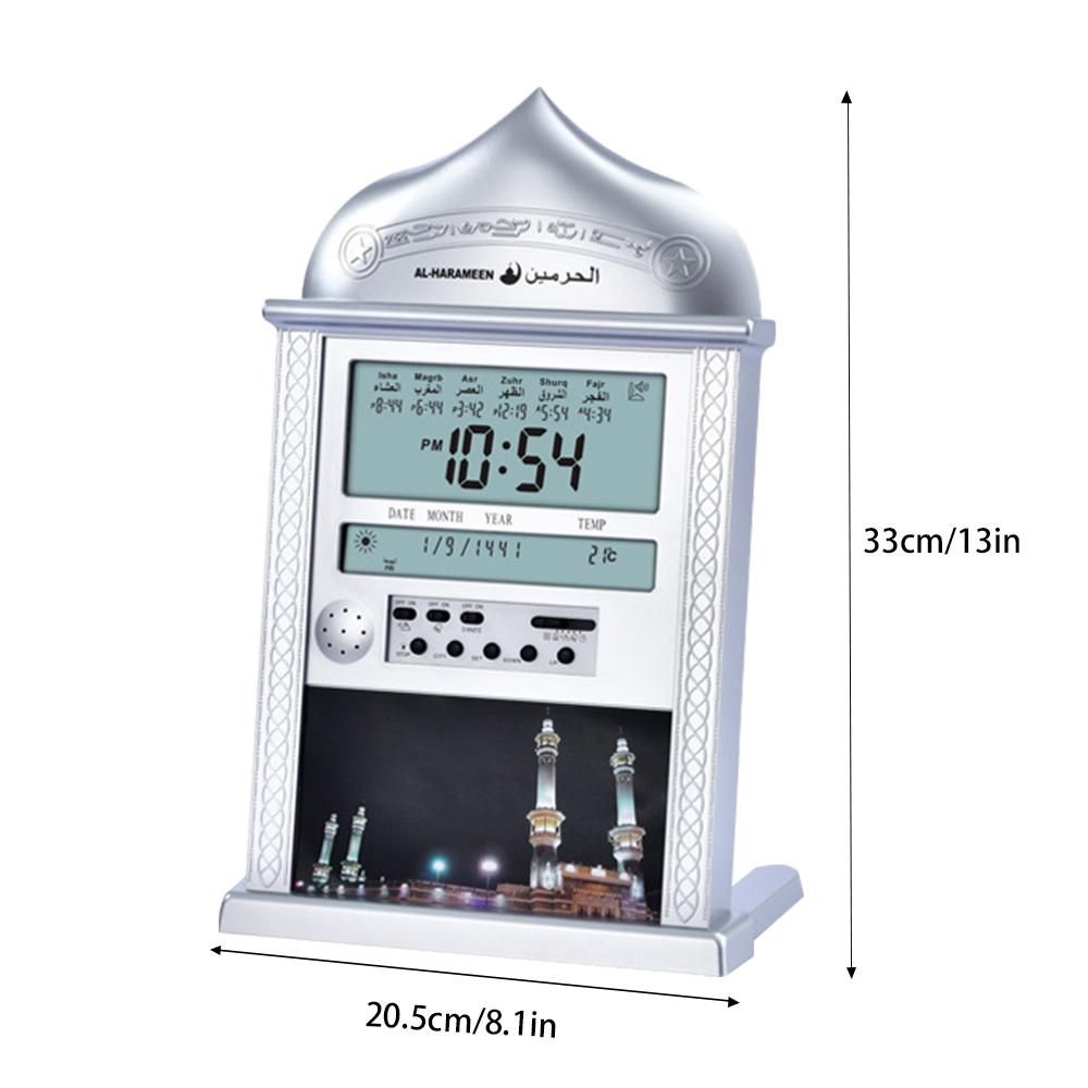Muslim Prayer Wall Clock Calendar Alarm Clock Azan Calendar Ramadan Prayer Reminder Alarm Clock Islamic Mosque Gifts Decoration