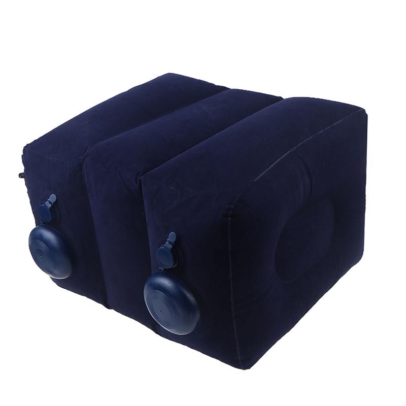 Inflatable Footrest Pillow Pvc Flight Sleeping Footrest Rest Pillow 3 Layer Height Adjustable Car Bus Travel Foot Rest Pillow