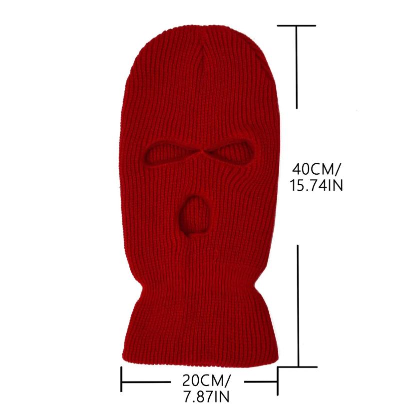 Motorcycle Windproof Full Face Knit Hats Custom SkiMask Men Warm Wool Balaclava Embroidery Winter Hats Knitted 3 Holes Ski Mask