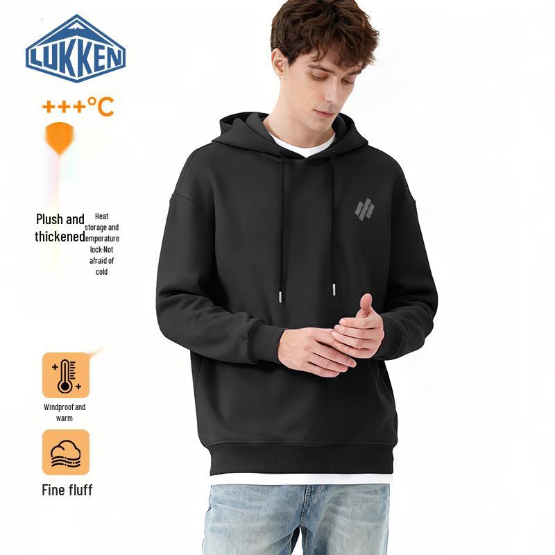 

LUKKEN Men s Fleece Lined Hooded Sweatshirt with American Print M