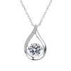 New Fashion Fine Gold O-shaped Chain Necklace 1 Carat Lively Water Drop Moissanite Pendant for Women