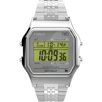 Hodinky Timex T80 34mm se stříbrným náramkem
