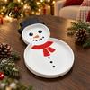 Festive Snack Container Christmas Snowman Serving Tray Holiday Party Decorative 3D Tray Printed Platter