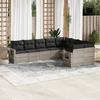 VidaXL Garden Lounge Set with Cushions 9 Pcs, Patio Sofas, Patio Furniture Set, Outdoor Furniture, Grey 3252979