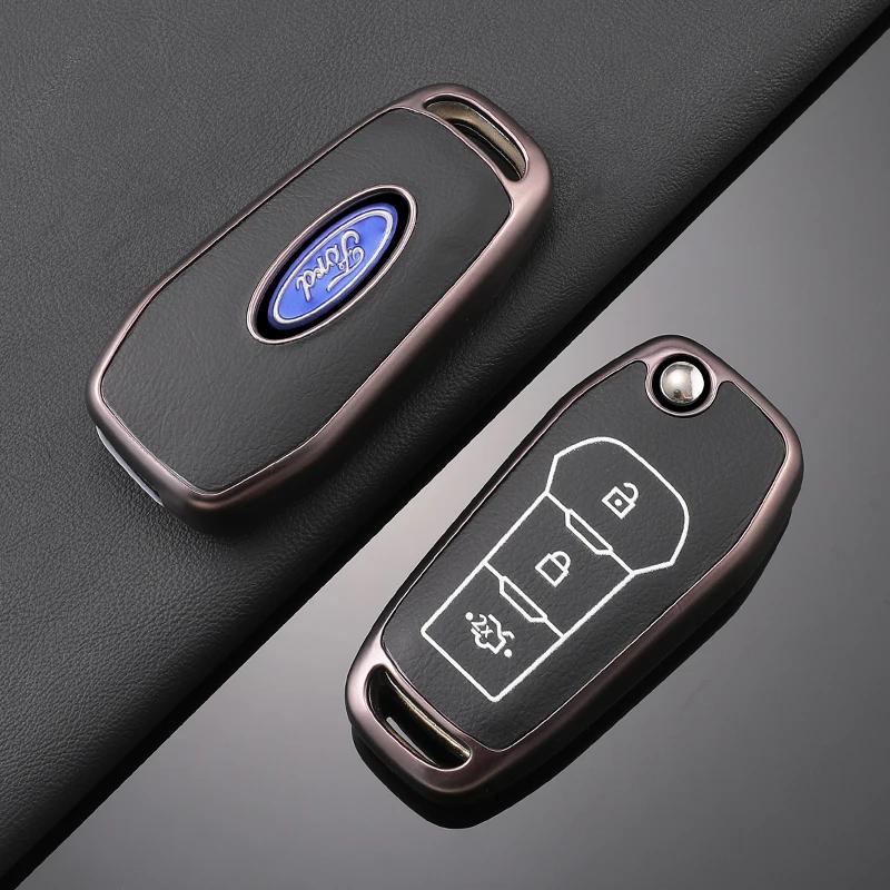

Car Sticker 2026 Ford New 2025 Hot Fashion TPU 3 Buttons Car Remote Key Case Cover Shell For Ford Figo 2017 Mondeo 5 Ecosport Pu