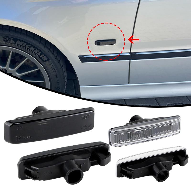 2PCS Only Covers Car Fender Indicator Light Housing Without Bulbs For BMW 5 Series (E39) 525i | 528i | 530i | 540i | M5 95-03