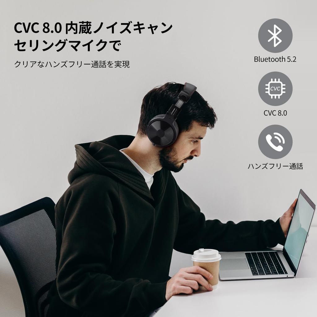 OneOdio Wireless Headphones Up to 110 Hours Playback Bluetooth Over-Ear Microphone Foldable Wired Wireless Deep Bass Multi-Pairing Pro C