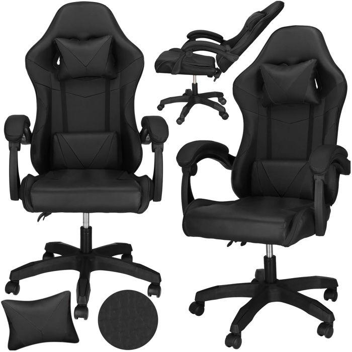 Fauteuil de Gaming - SPRINGOS - Ergonomique - Réglable en Hauteur - Avec Appui-Tête et Repose-Pieds