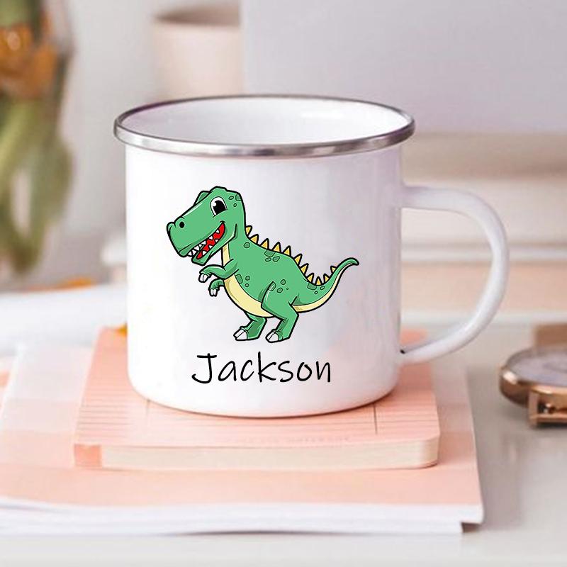 Benutzerdefinierte Dinosaurier mit Namen Kaffeetasse personalisierte Kinder Tasse Geburtstag Party Gefälligkeiten für Kinder Kinder Weihnachten Valentinstag Geschenk