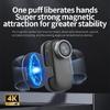 4K Magnetic Mount Camera Rotatable Head 1080P Adjustment 3H Continuous Recording Wide View Smartphone Sharing