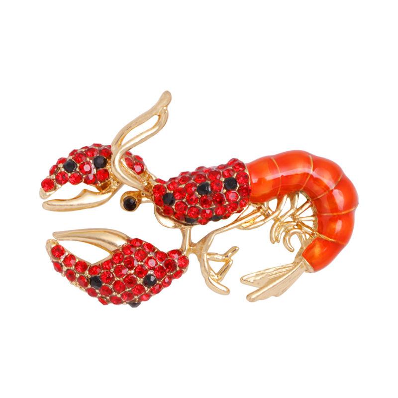 Diamond Flamingo Brooch Bee Giraffe Lobster Small Fish Puppy Spider Deer Head Pendant Corsage