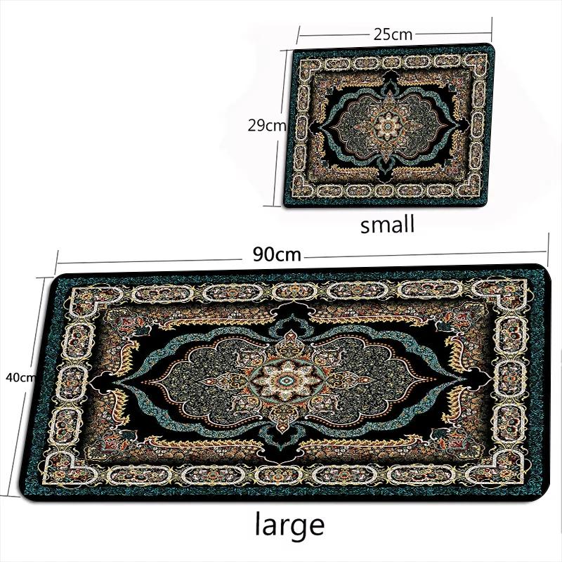 Red & Black Floral Medallion Large Mouse Pad Classic Boho Aesthetic Desk Mat for Home Desk Mat Rubber anti-slip Desktop