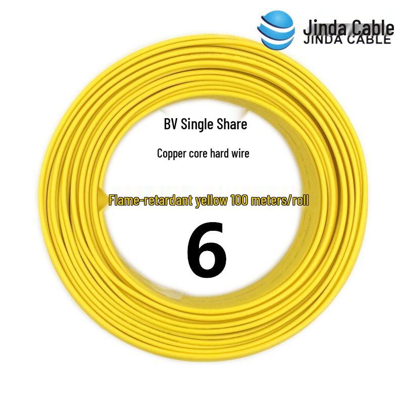 Jinda 2.5mm² Copper Core Wire: 4/1 Square Millimeter, Flame Retardant, BV Single Core for Home Décor