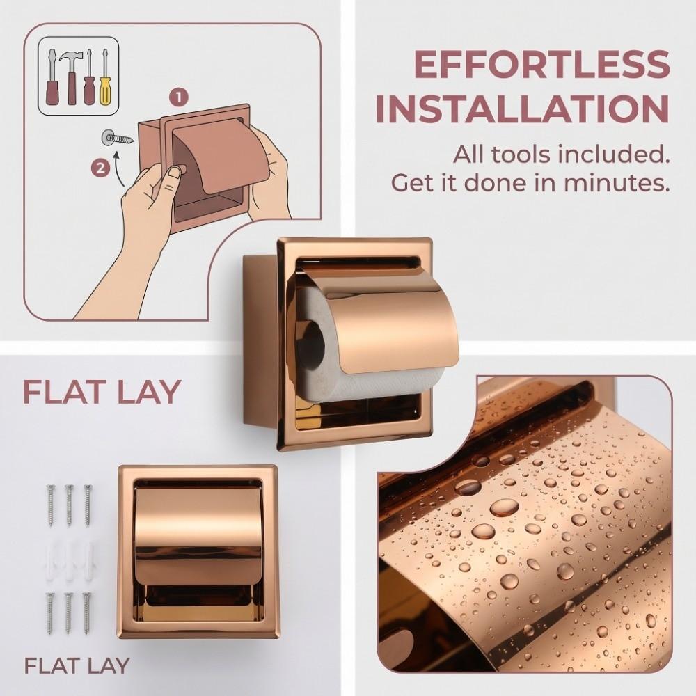 Portasciugamani in Acciaio Inossidabile Dispenser Carta Igienica Oro Rosa Bagno Cucina Lavanderia