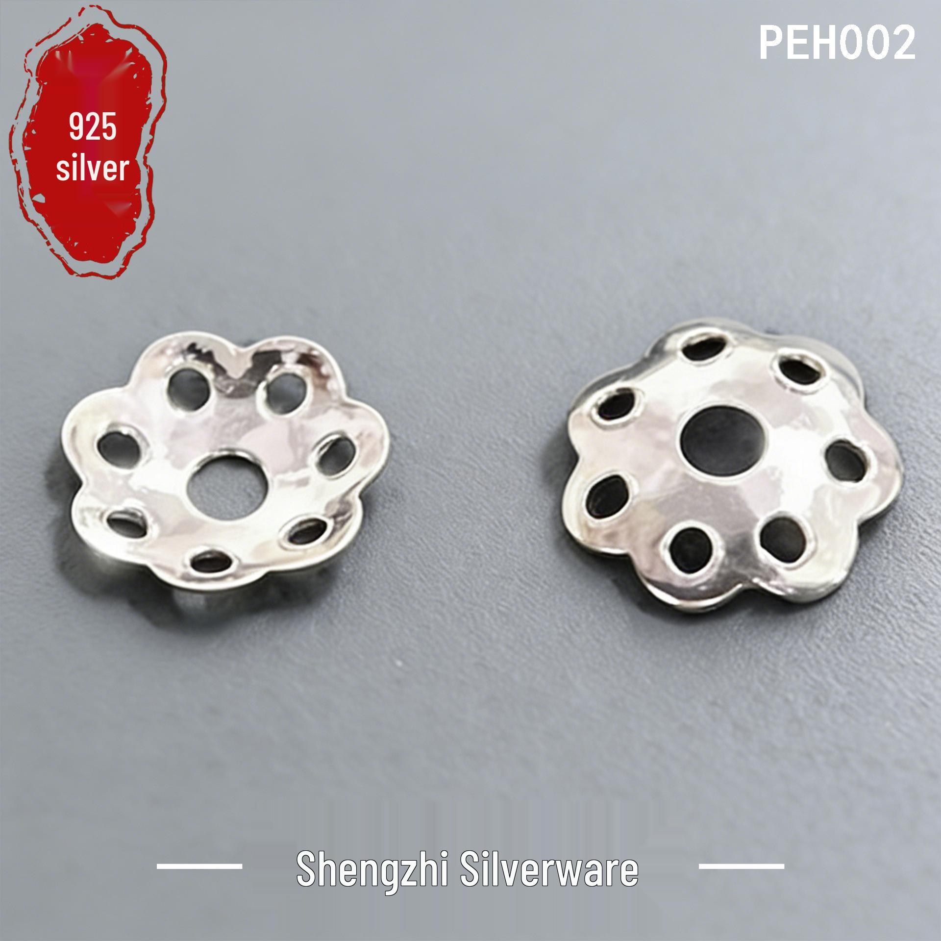 S925 Sterling Silver Flower Cap Spacer Beads for DIY Jewelry 5mm