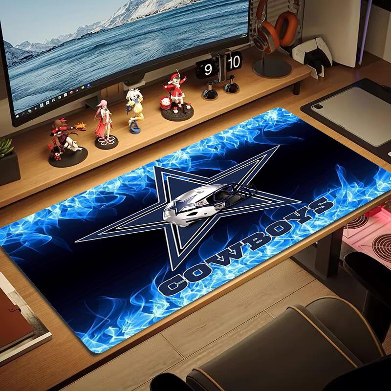Dallas Cowboys Logo Farbe Mauspads Großes Gaming Tischkissen Rutschfestes Laptop Tablet Großes Mauspads XXL Matte Mini PC Spielmatte Mit Verriegeltem Rand