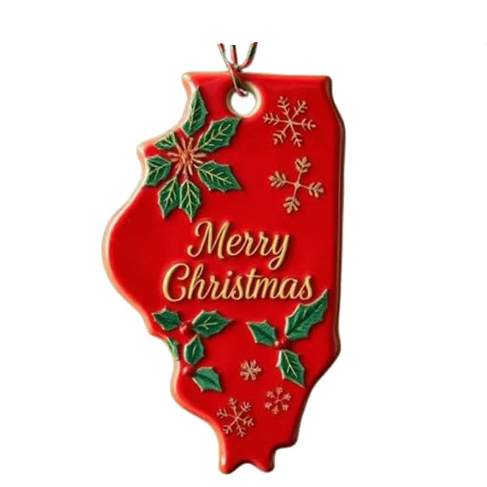 

State Pride Christmas Ornament Holiday Cheer With Local , Christmas Tree Hanging Ornaments, Collectible Suitable For People In State, Christmas Trees One Size