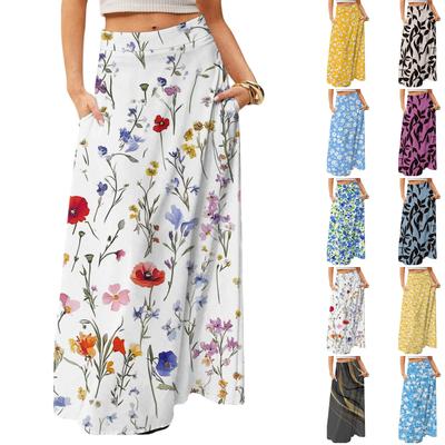 Damen Fließendes Maxikleid Normaler lässiger Sommer-Bohemian-Rock