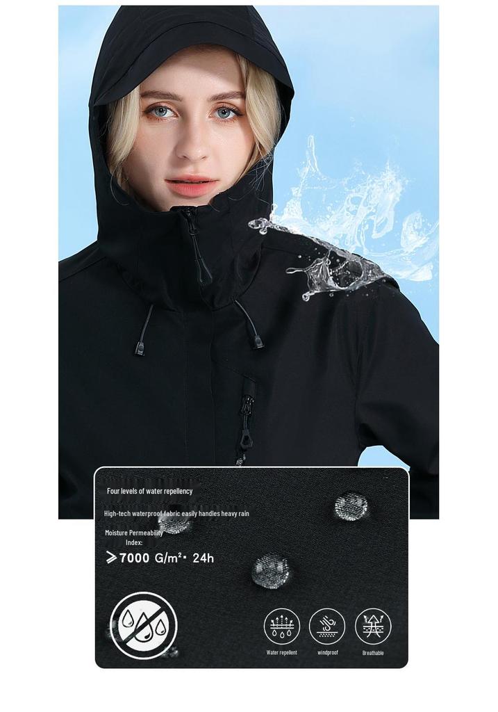 Women's Hooded Windproof Jacket for Spring/Autumn Outdoor Hiking Camping
