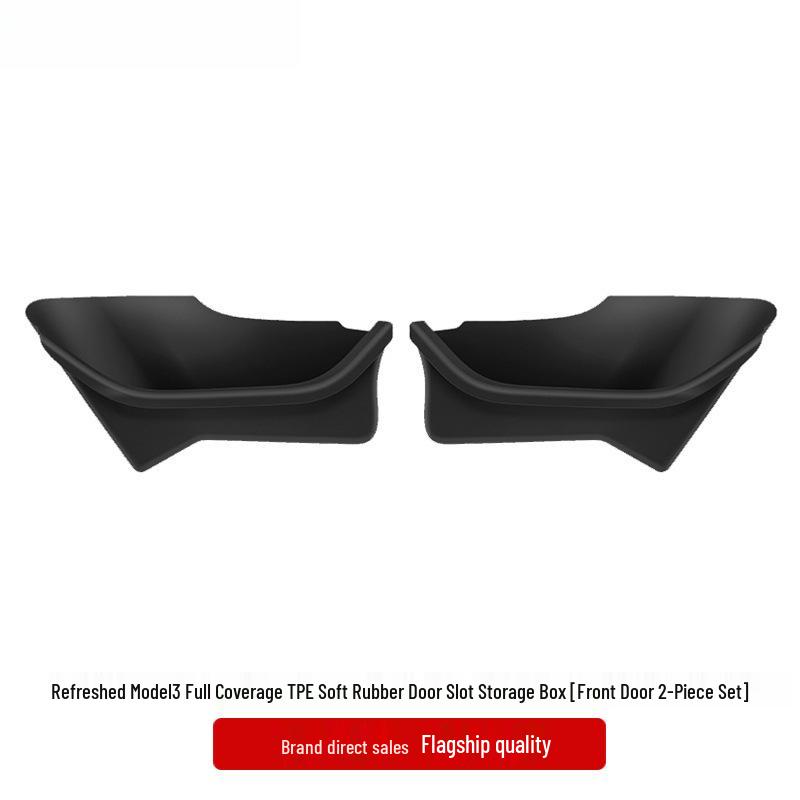 Tesla Model Y/3 Verbesserte Türablagebox & Schlitzmatten-Set