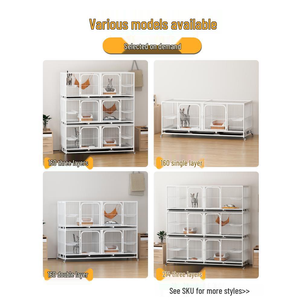 Three-Layer Pet Cage with Partition for Cats, Dogs, and Pigeons