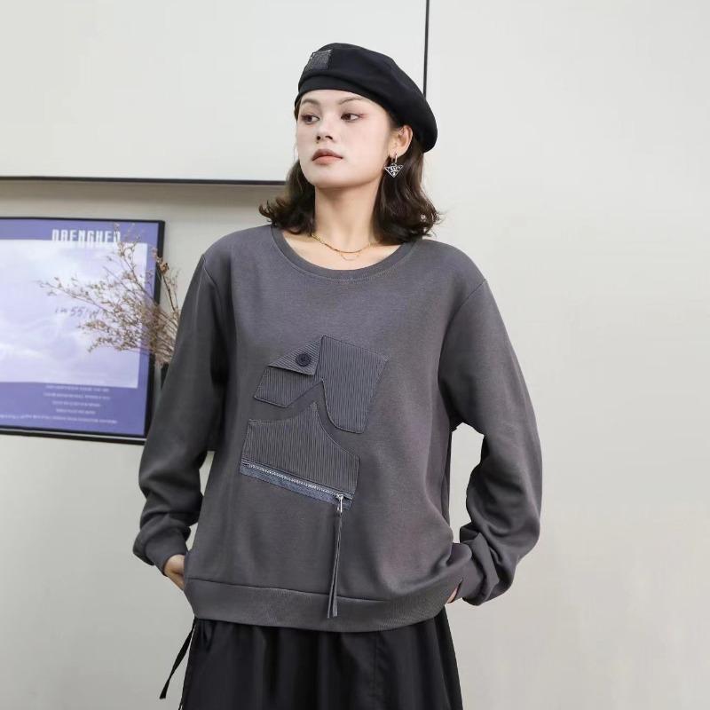 

Dimanaf 2024 Новая женская футболка больших размеров с круглым вырезом и длинным рукавом, свободная, осенняя, базовая, новая, однотонная, повседневная, топы One size белый