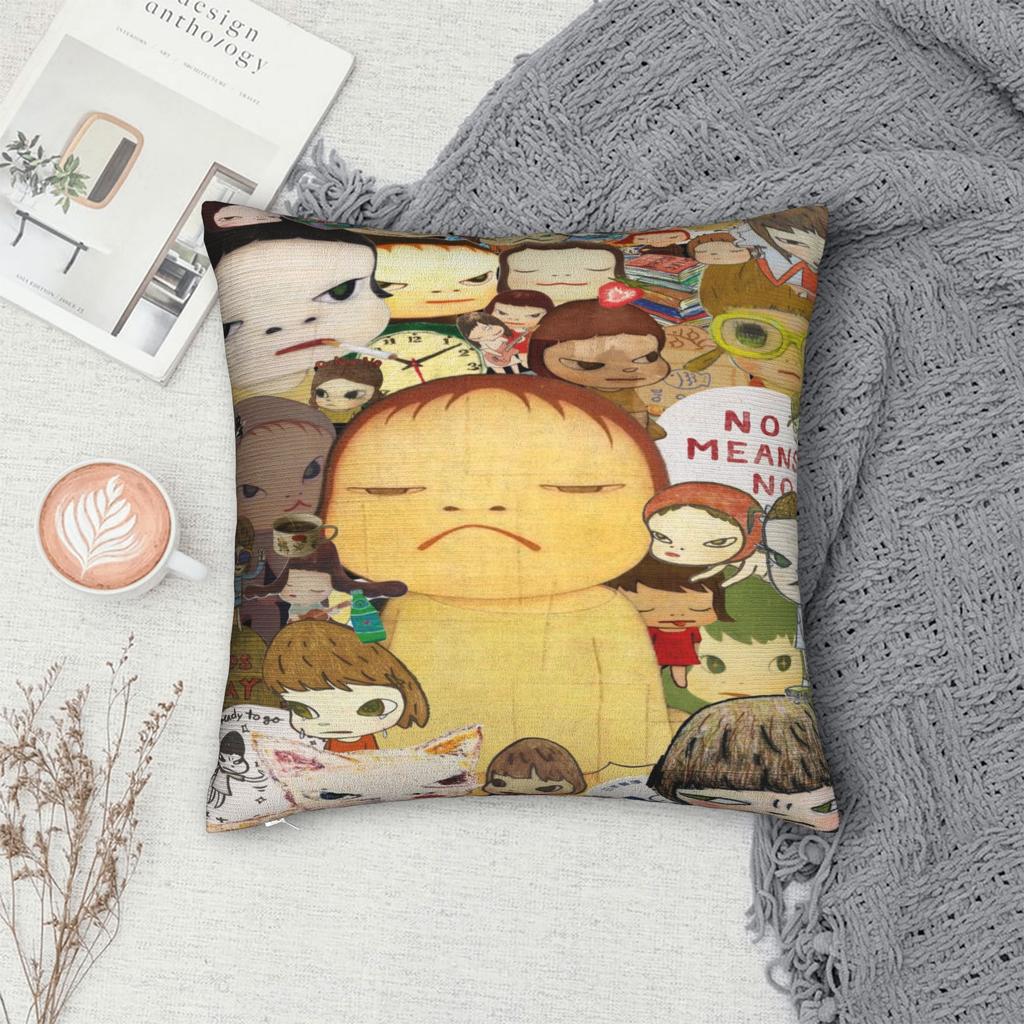 Art Yoshitomo Nara Printed Pillowcases Cushion Cover  Pillow Covers Soft and Sweet Seater Decorations Square Multiple Sizes