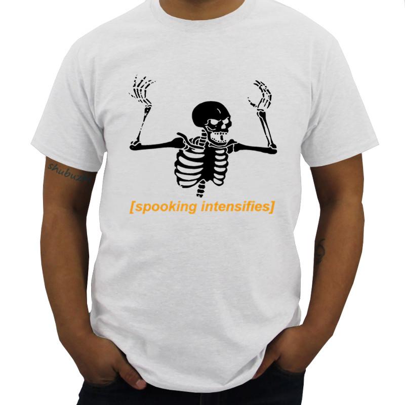 Spooking Intensifies Spooky Scary Skeleton Meme TShirt Cotton Low Price Top Tee For Mens Print TShirt Summer Casual S