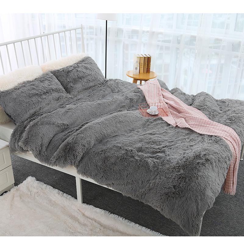 INS Large Flannel Blanket Four Seasons Long Shaggy Plush Blankets For Couch Sofa Bed Winter Warm Soft Fluffy Faux Fur Bedspread