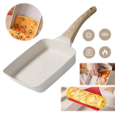 Nonstick Omelette Pan for Home Kitchen Granite Omelette Skillet with Heat-Resistant Handle for Gas Stove Induction Cooker