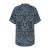 Women's Fashion Casual Printed V-Neck Short Sleeve Button Down Shirt T-Shirt Top