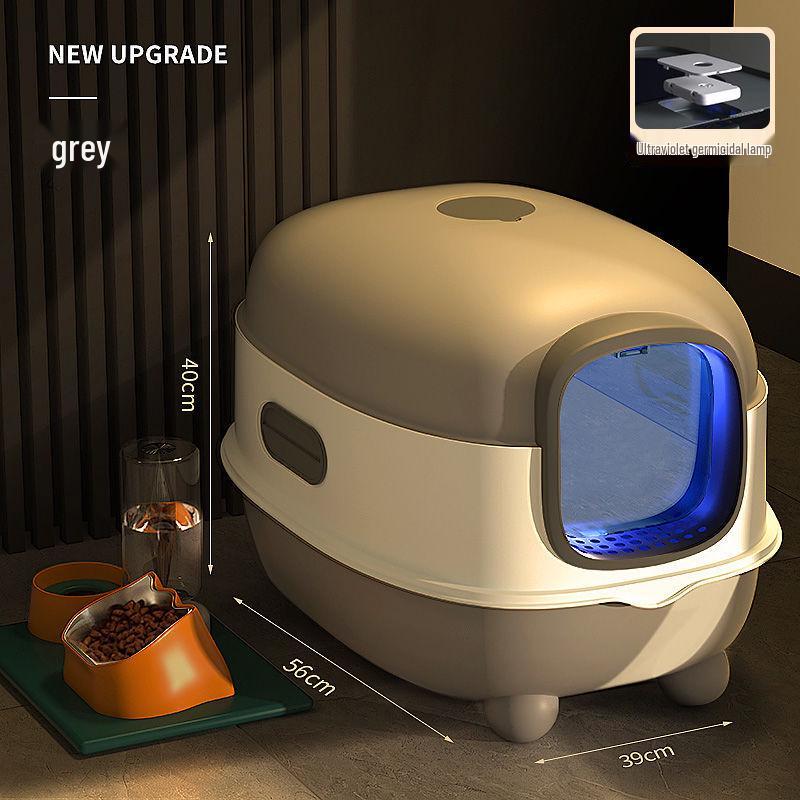 Automatic Odor-Proof Enclosed Cat Litter Box with Deodorization