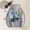 Van Gogh Starry Night Pattern Hoodie: Autumn/Winter Plus Velvet, Casual & Versatile